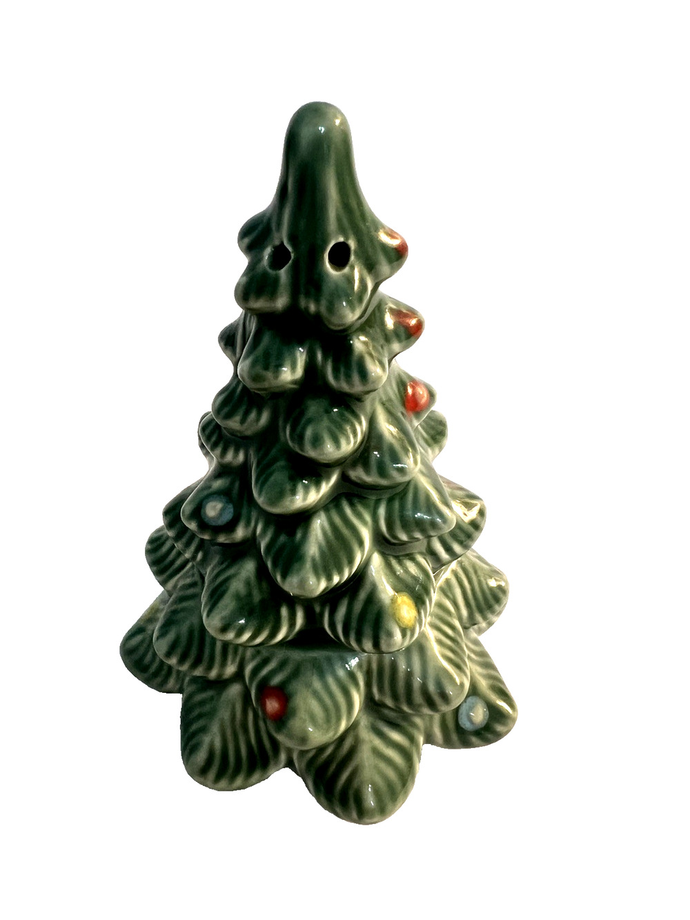 Hallmark Ceramic Christmas Tree Salt & Pepper Shakers Vintage New
